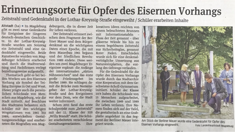 2022_09_13_Artikel zur Zeitstrahleinweihung